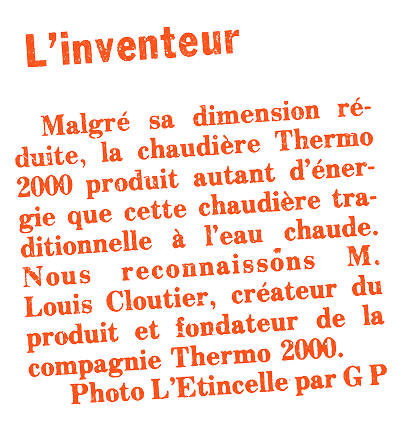 Excerpt from the introduction of a newspaper article introducing founder Louis Cloutier